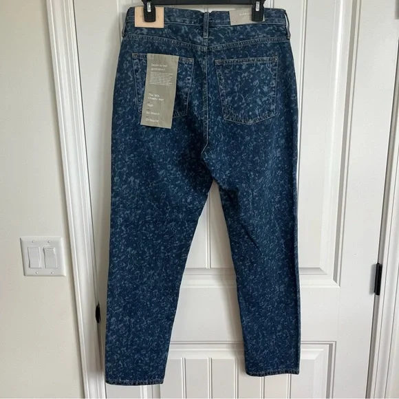 Everlane 90s Cheeky Jean High Rise 29R Dark Painterly Strokes‎ Button Fly NWT - Picture 3 of 5